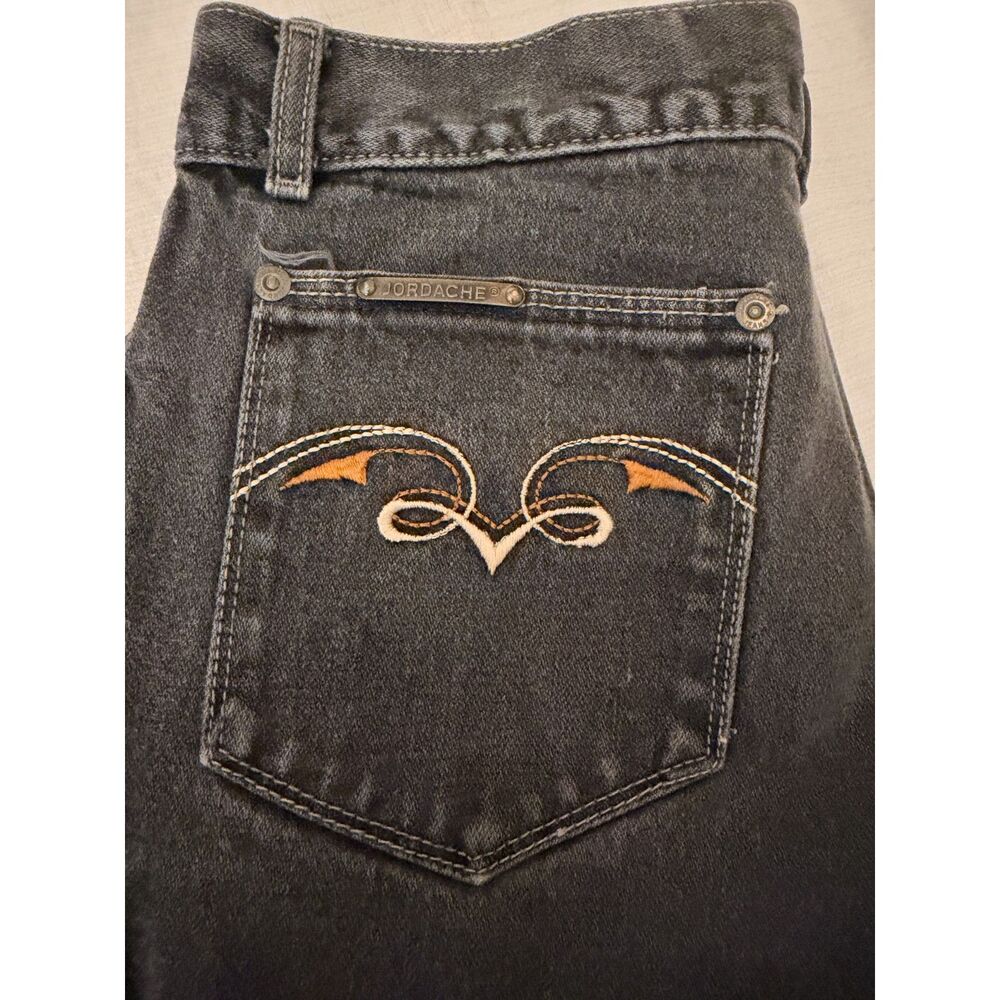 Vintage Womens Y2K Jordache Faded Acid Washed Black Denim Jeans